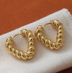 Twisted Heart Hoop Earrings - E41