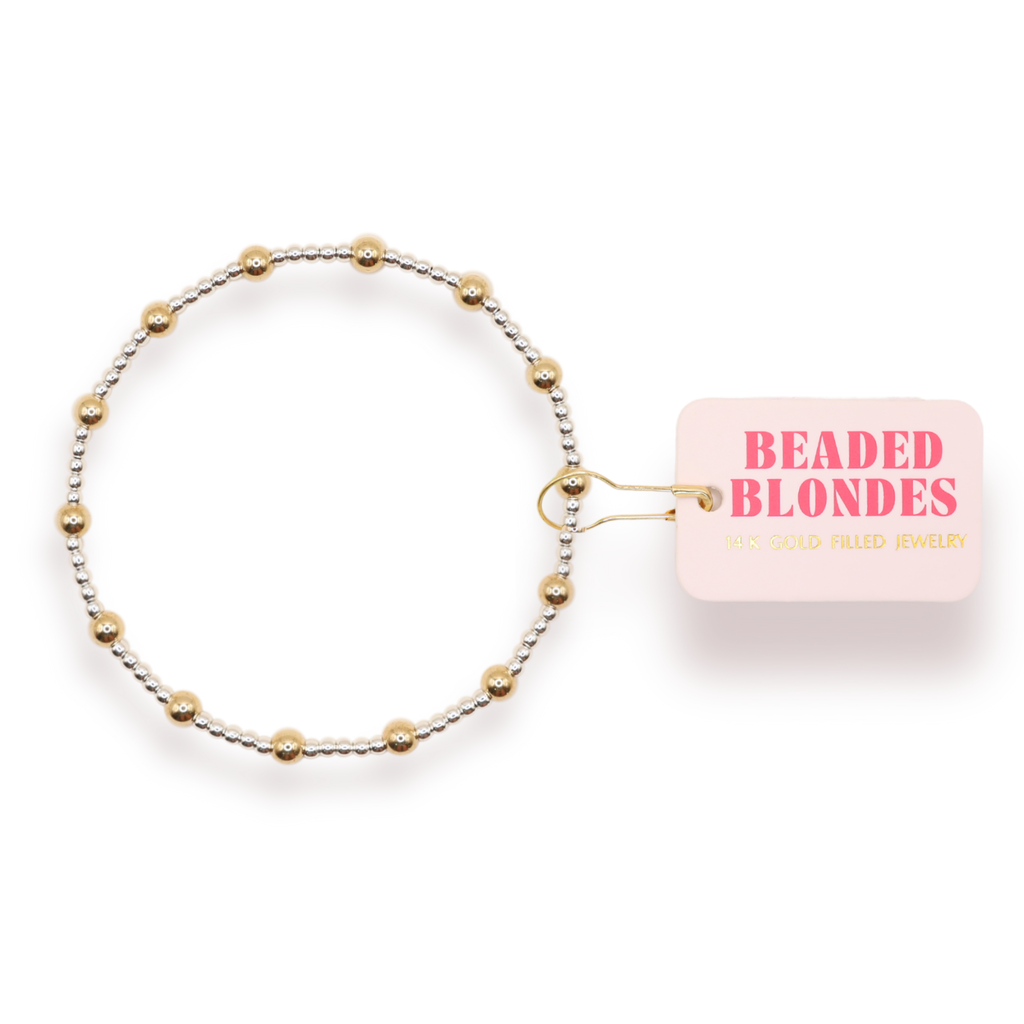 June Bracelet in Silver with Gold: Standard 6.75 inch