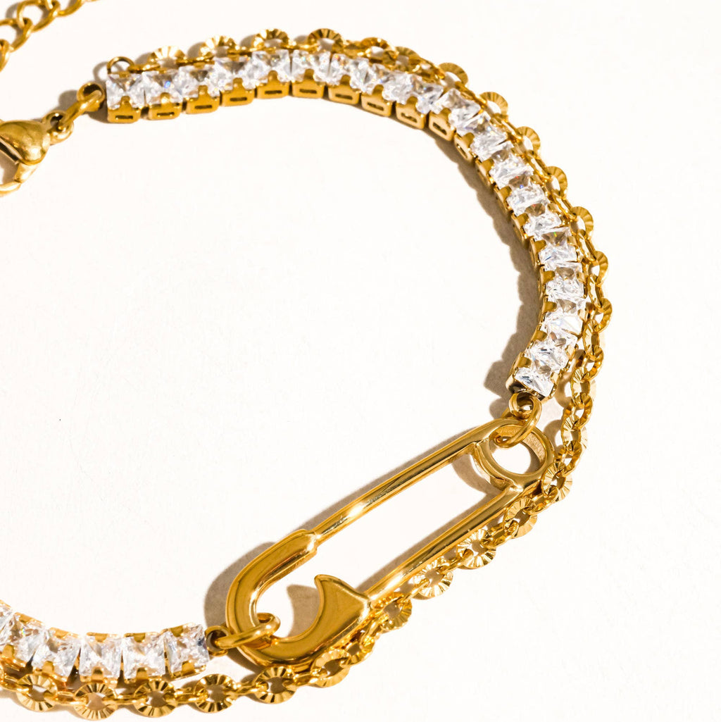 Glam Rhinestone Clip Bracelet: S128