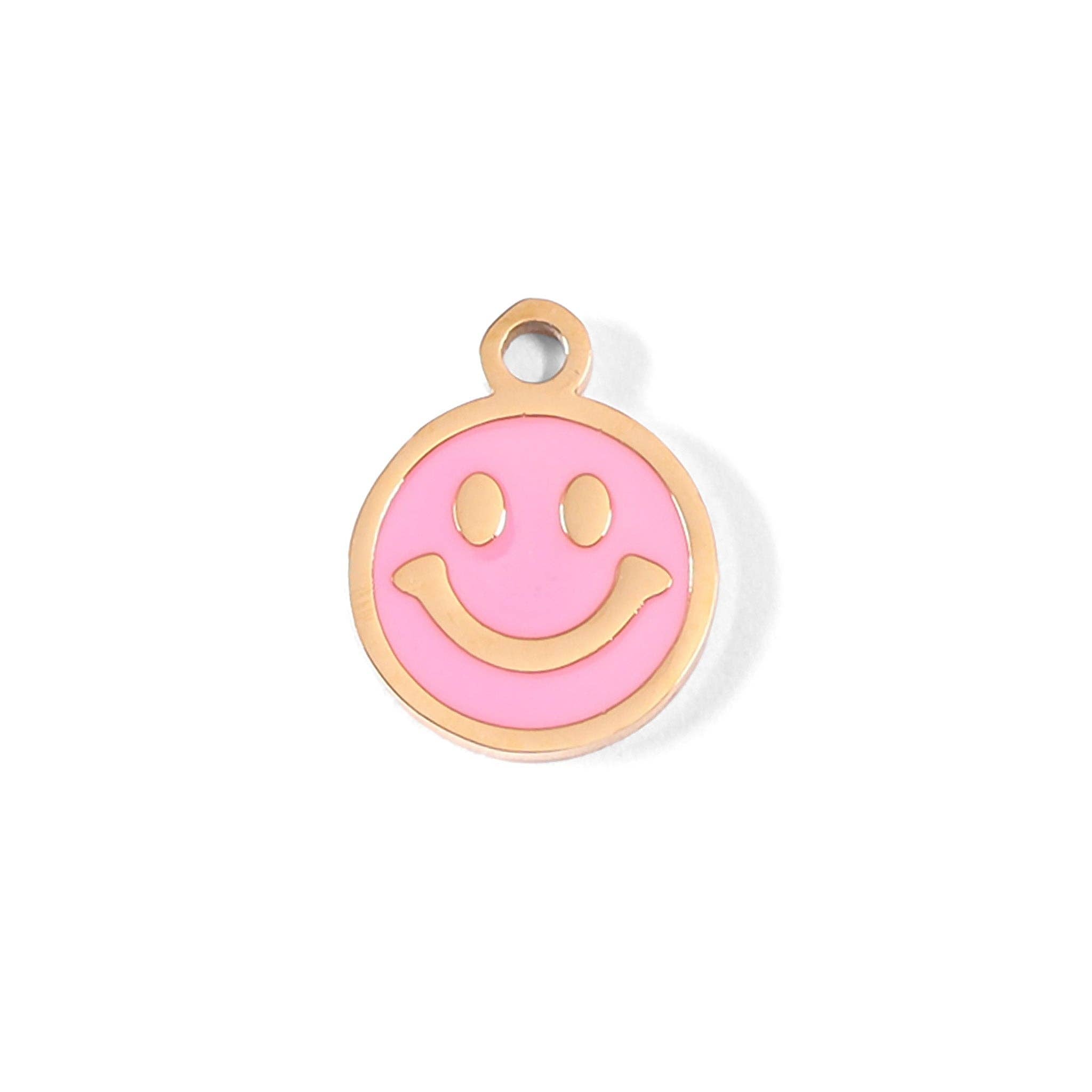 Pink Smiley Face Charm - C39