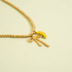 Golden Beaded 4mm Necklace : N110