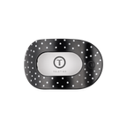 Black Polka Dot Party Medium Flat Round Hair Clip