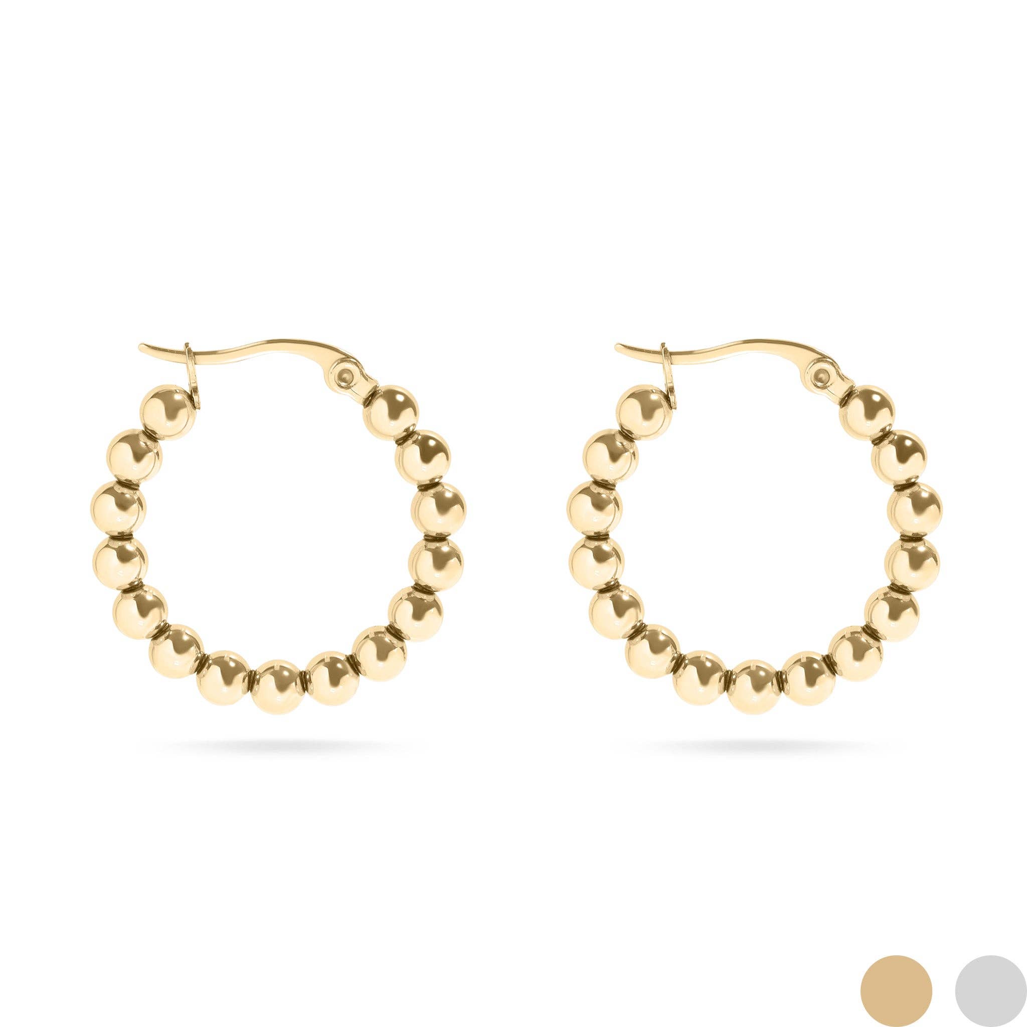 Southern Circle Ball Hoop Earrings - E32