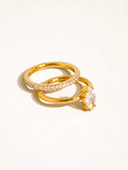 Golden Glimmer Stack Ring - A135