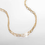 Paperclip Pearl Necklace: N116
