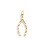Rhinestone Wishbone Charm - C190