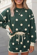 Polka Dot Print 2pcs Skort Set