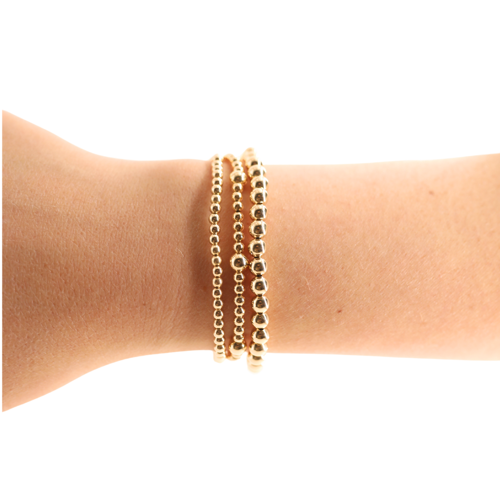 5MM Gold Beaded Bracelet - S109