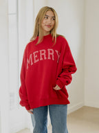 Merry Stripe Red Mock Neck
