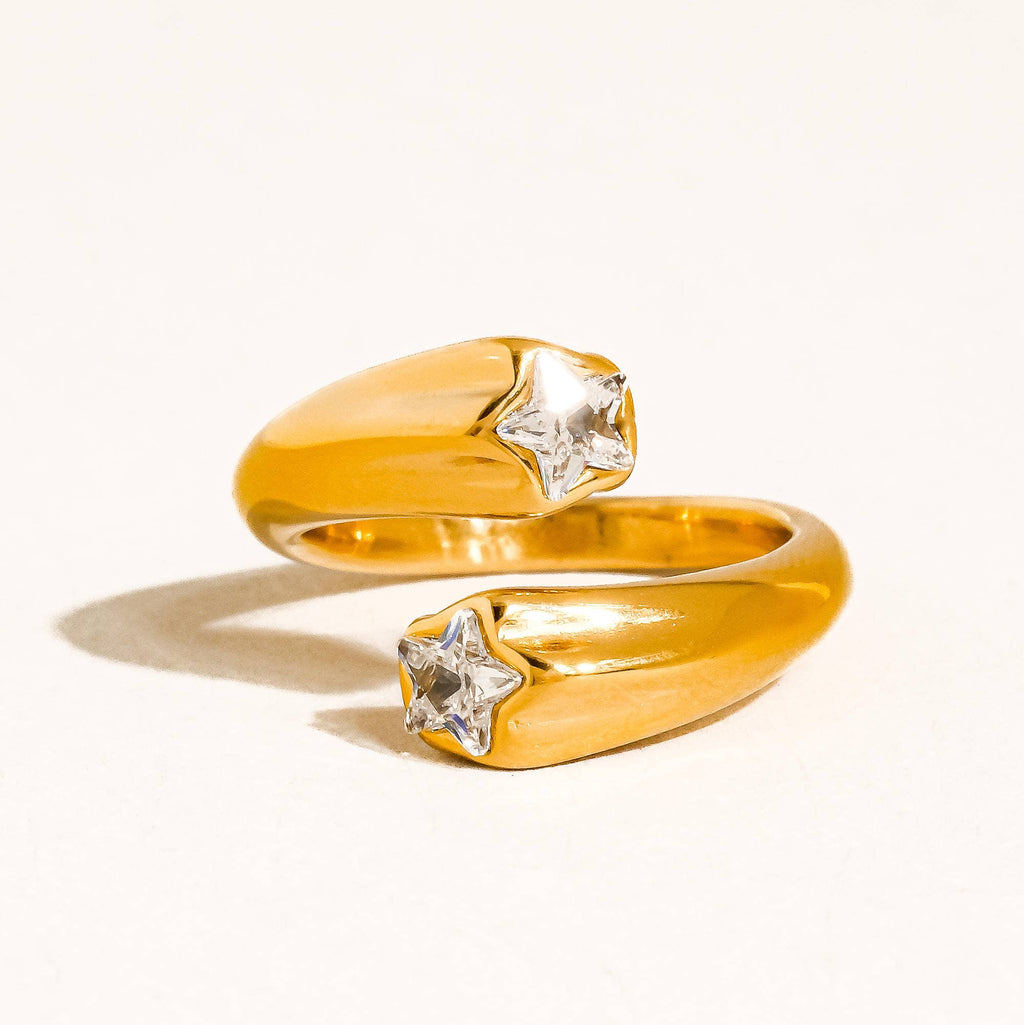 Double Star CZ Ring: A57