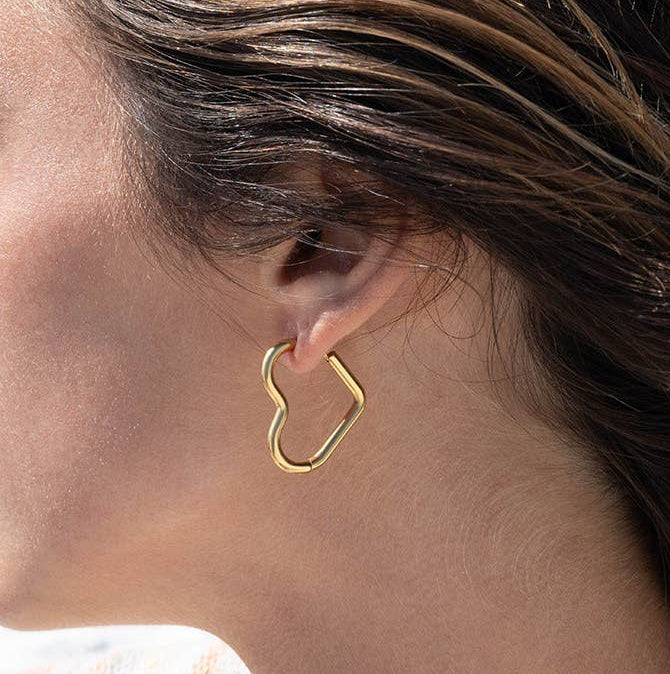Heart Hoop Earrings: E71