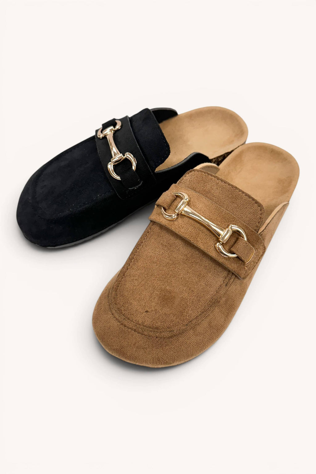 Suede Horsebit Moccasin Loafer Mule: BLACK