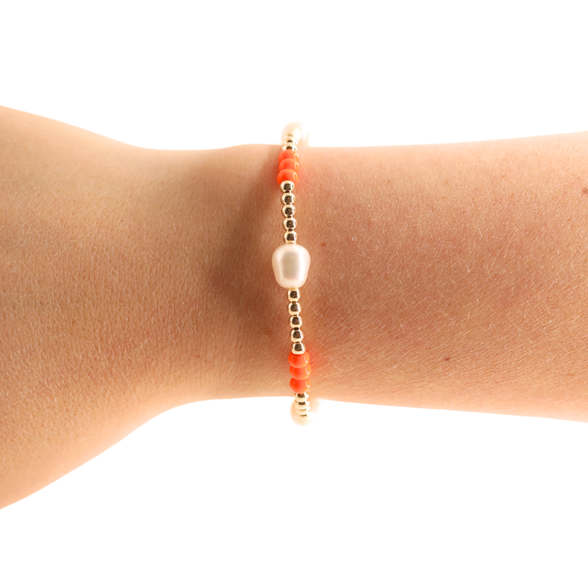 Orange Pearl Poppi Bracelet - S87