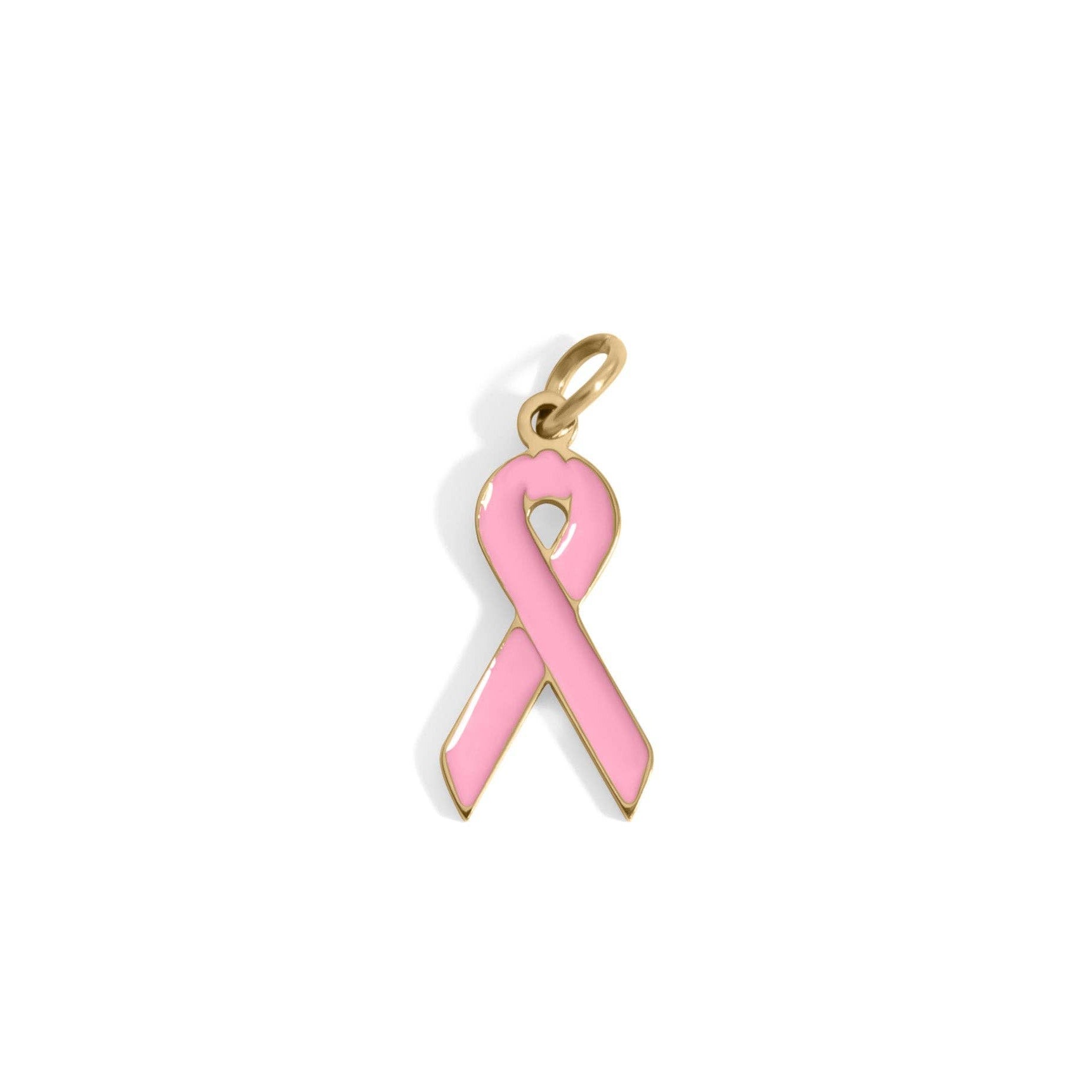 Breast Cancer Awareness Pink Ribbon Charm - C318