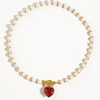 Vintage Natural Pearl Heart Necklace - N101
