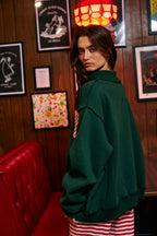 'MERRY' Embroidered Mock Neck Sweatshirt : MERRY