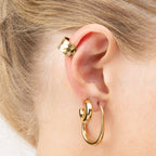 Golden Hammered Ear Cuff - E110