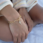 Cross Pearl Charm - C133