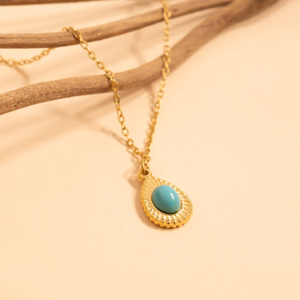 Turquoise Teardrop Charm - C128