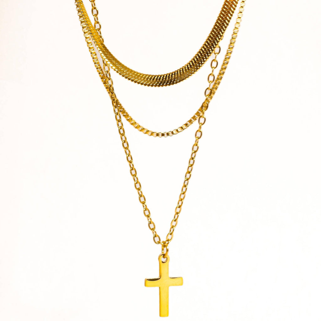 Layered Cross Necklace: N147