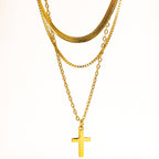 Layered Cross Necklace: N147