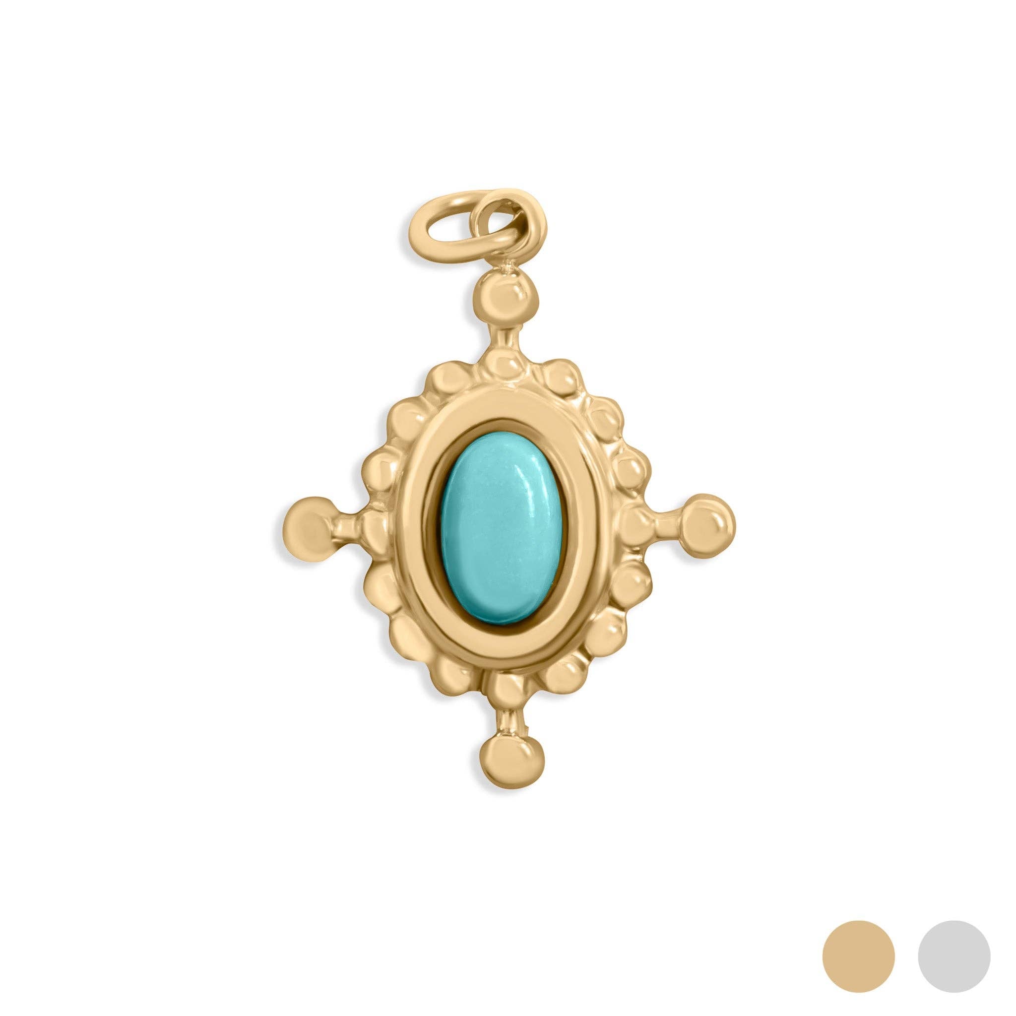 Turquoise Compass Charm - C183