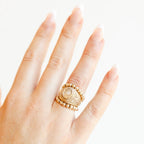 Lauren Beaded Band in Gold - B23