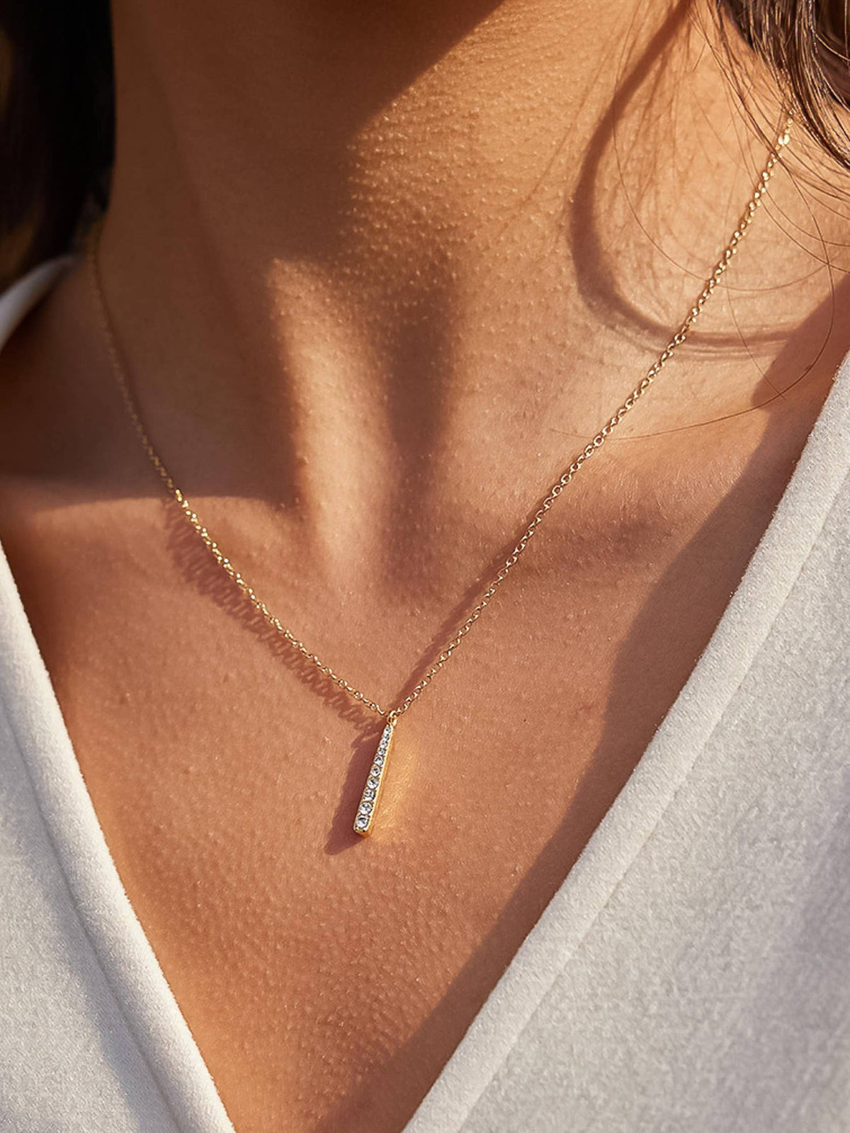 Diamond Line Necklace - N77