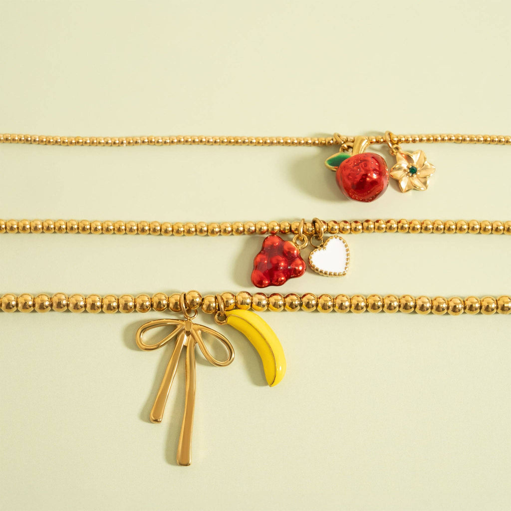 Golden Beaded 4mm Necklace : N110