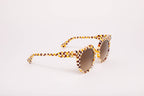 SARDINE - Aster - Toasted Moxie Round Checkered Sunglasses
