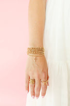 Cross Gold Charm Bracelet: Standard 6.75 inch