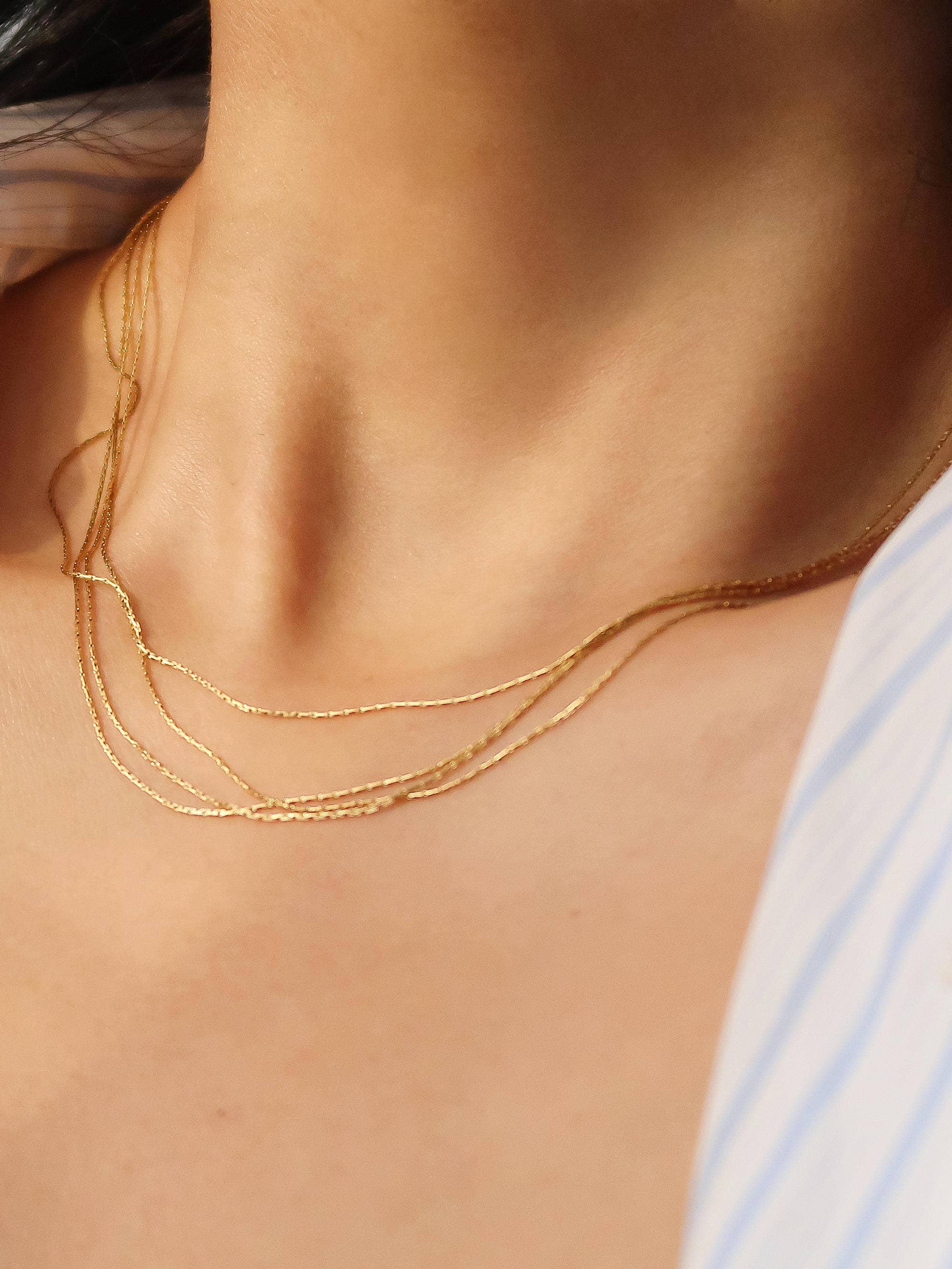 Layered Dainty Chain Necklace - N102