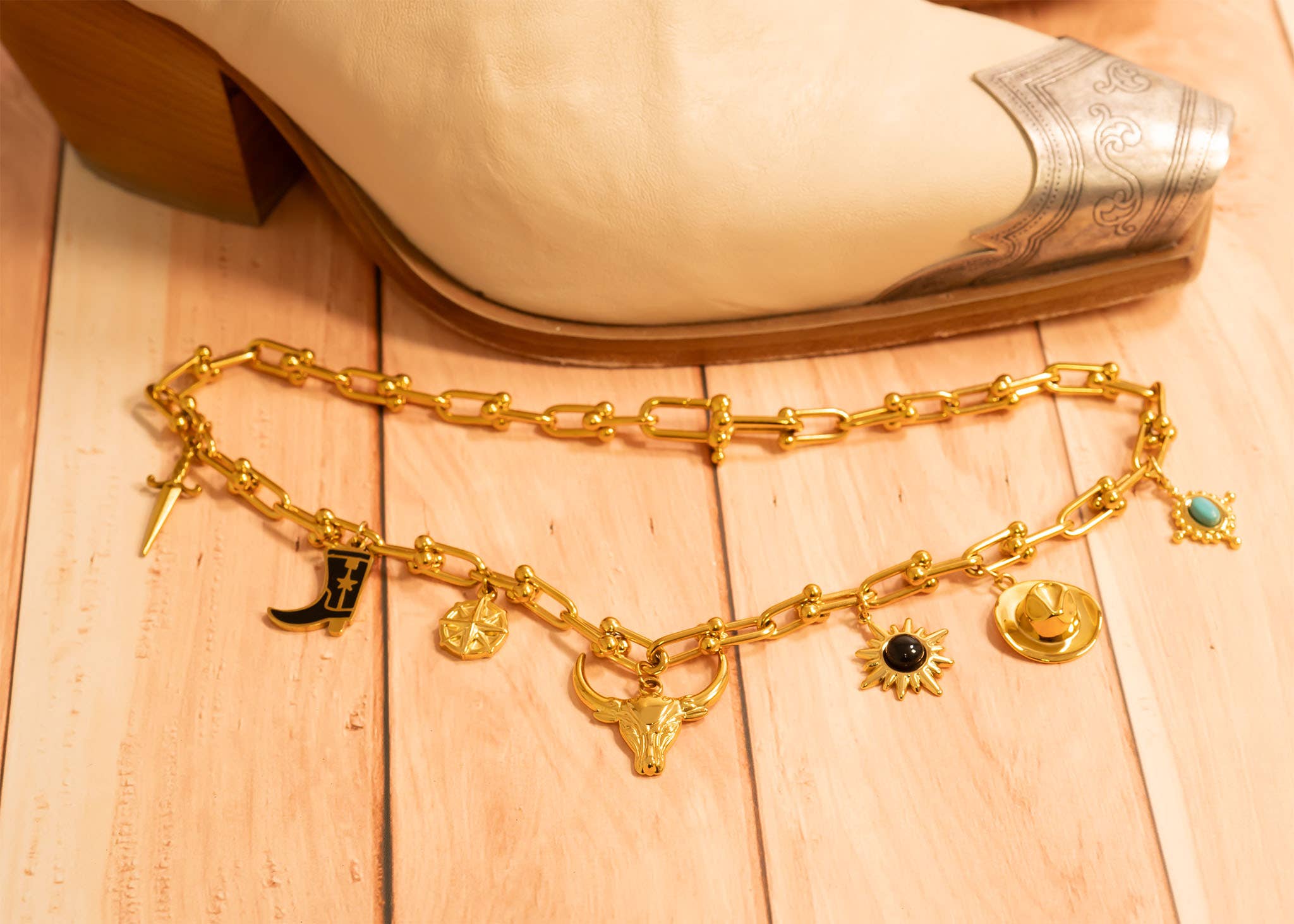 Cowboy Hat Gold Charm - C150