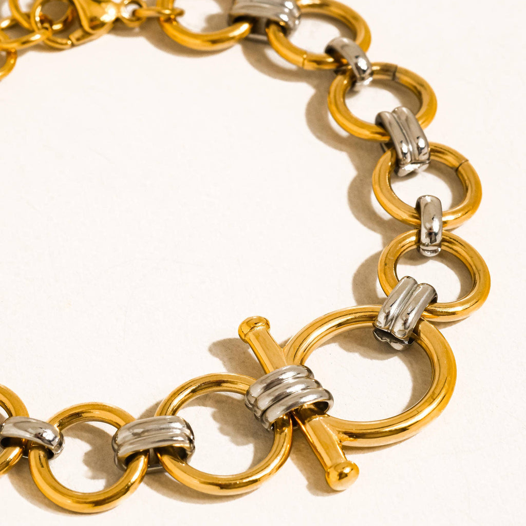 Céliane Two-Tone Link Bracelet: S127