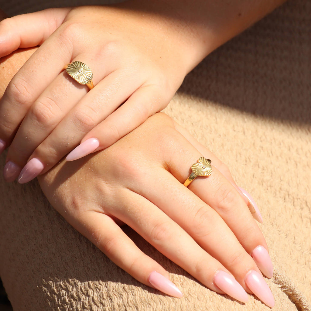 Gold Sunburst Ring - A26