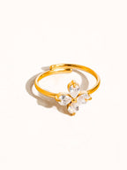 Diamond Clover Adjustable Ring - A136