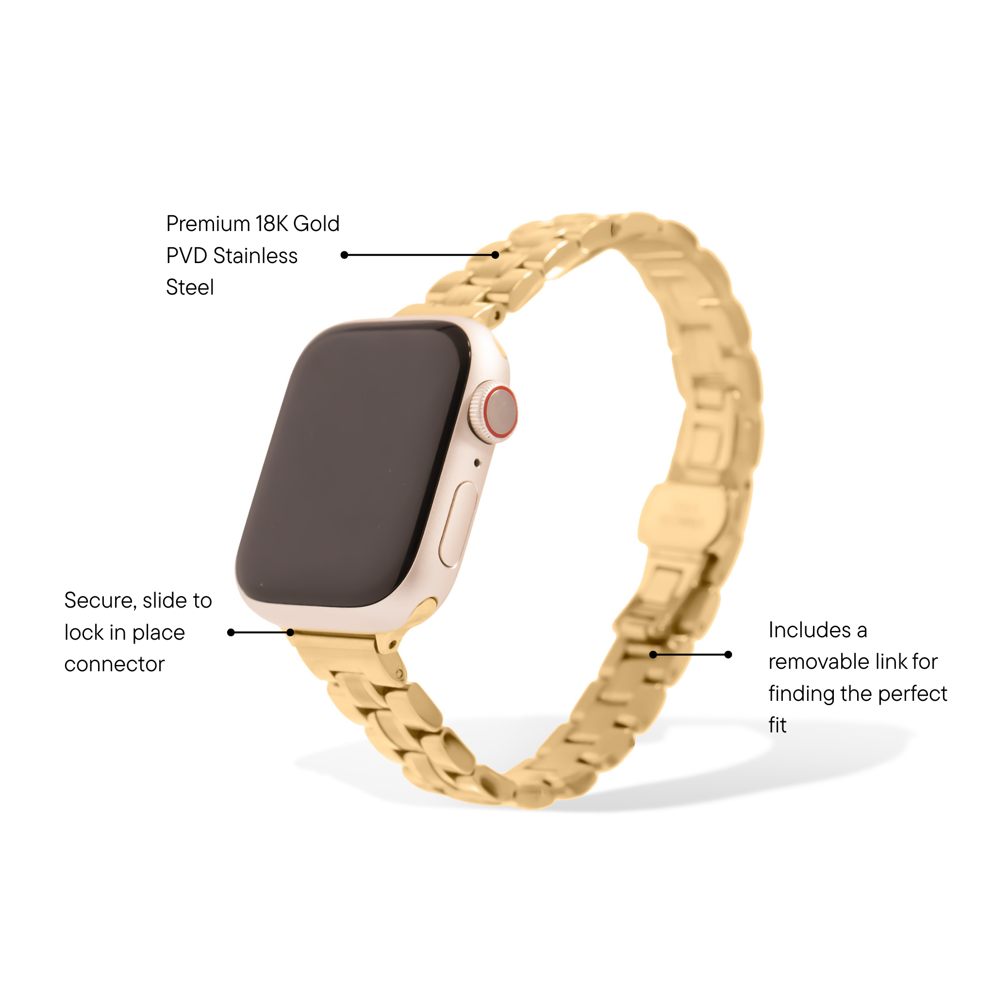 Golden Link Smart Watch Band - W3