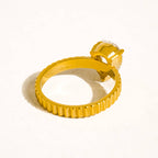 Staycation Statement Pear Stone Ring: A51