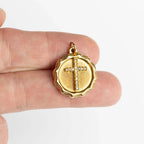 Chunky Stone Cross Charm - C321