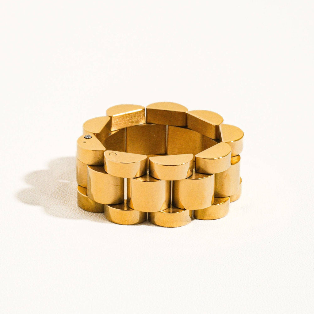 Golden Watch Band Ring - A86