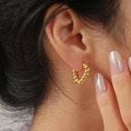 Twisted Heart Hoop Earrings - E41