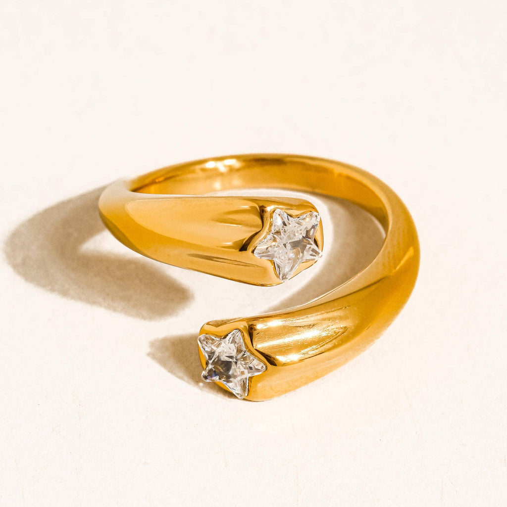 Double Star CZ Ring: A57