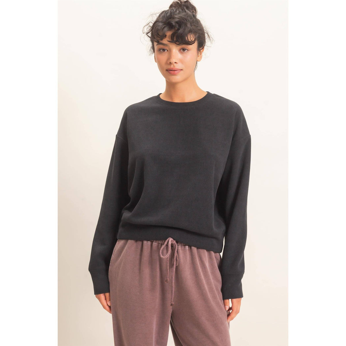 Waffle Knit Crew SET : ALPACA
