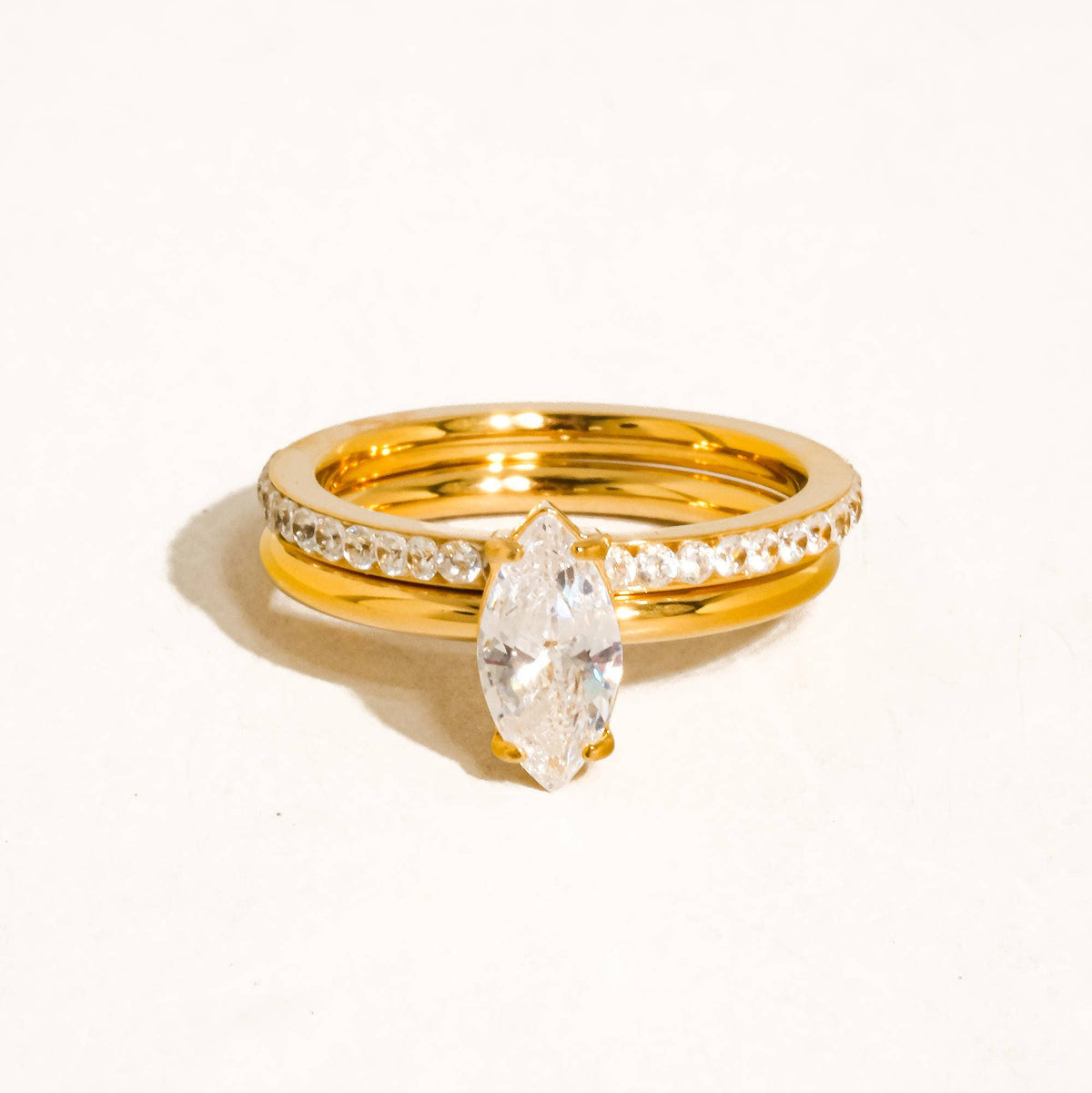 Golden Glimmer Stack Ring - A135