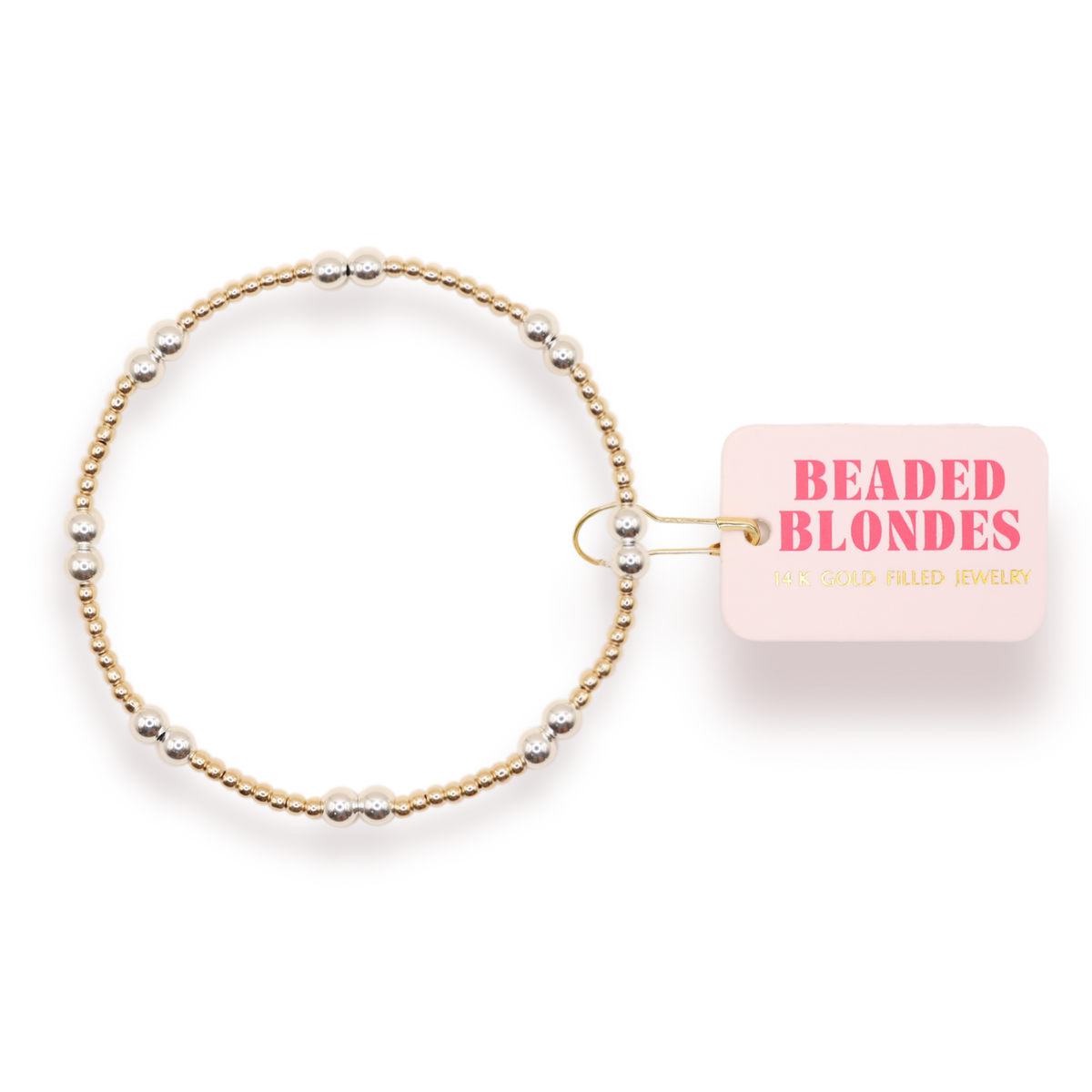 Leah Bracelet in Gold with Silver: Standard 6.75 inch