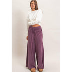 Wide Leg Mineral Wash Pants: BLACK