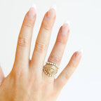 Lauren Beaded Band in Silver - B43