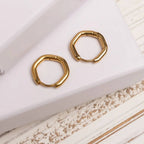 Rounded Geometric Hoop Earrings - E123