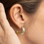 Mixed Statement Huggie Earrings: E63
