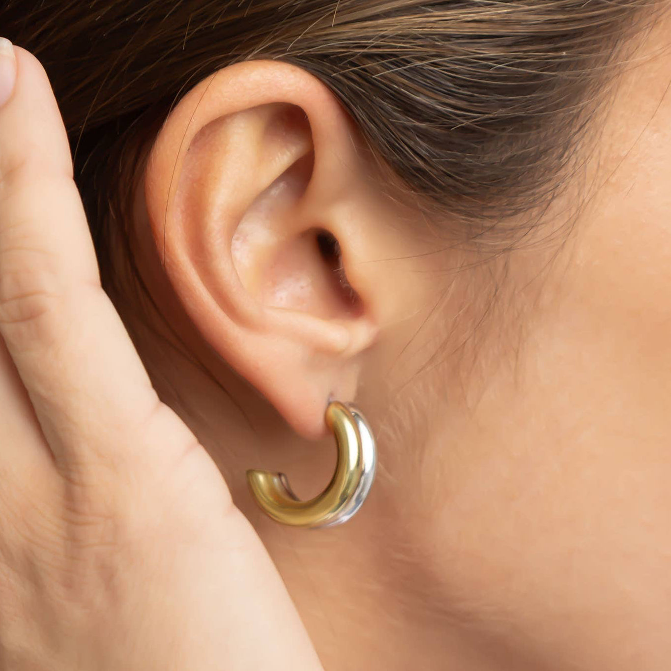 Mixed Statement Huggie Earrings: E63